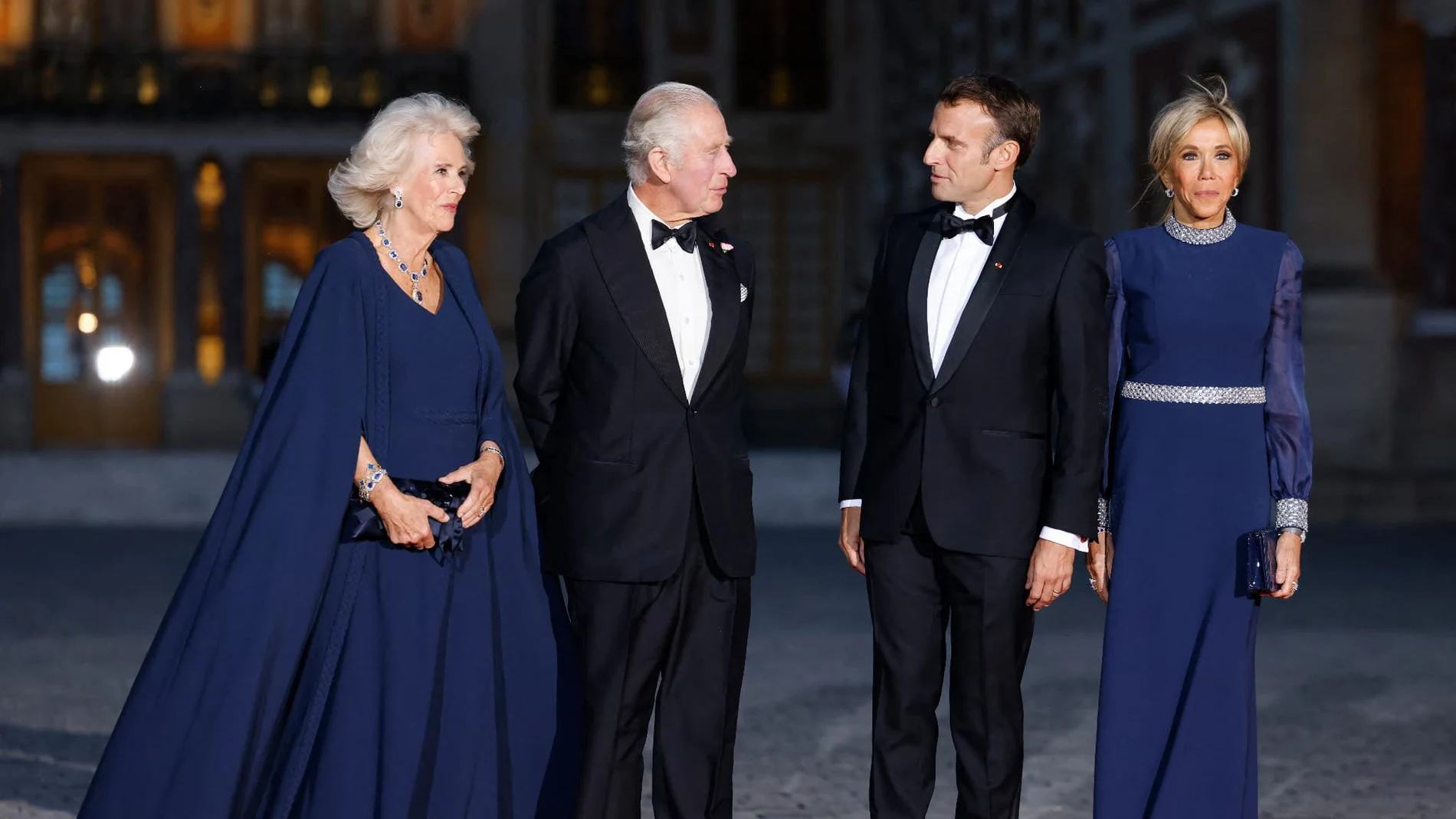 Camilla Parker, Carlos III de Inglaterra, Emmanuel Macron y Brigitte Macron