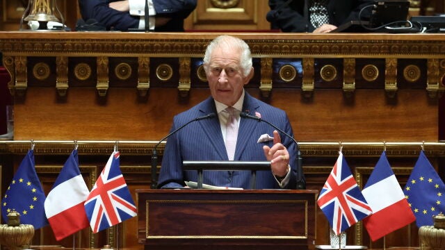 Britain's King Charles holds speech at French Senate in Paris