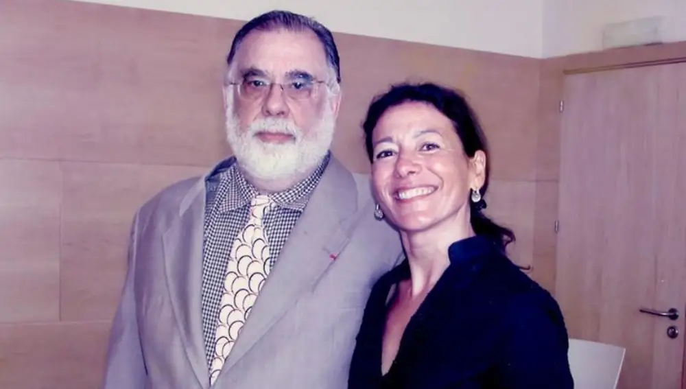 Angela Rodicio con con el director de “El Padrino”, Francis Ford Coppola.