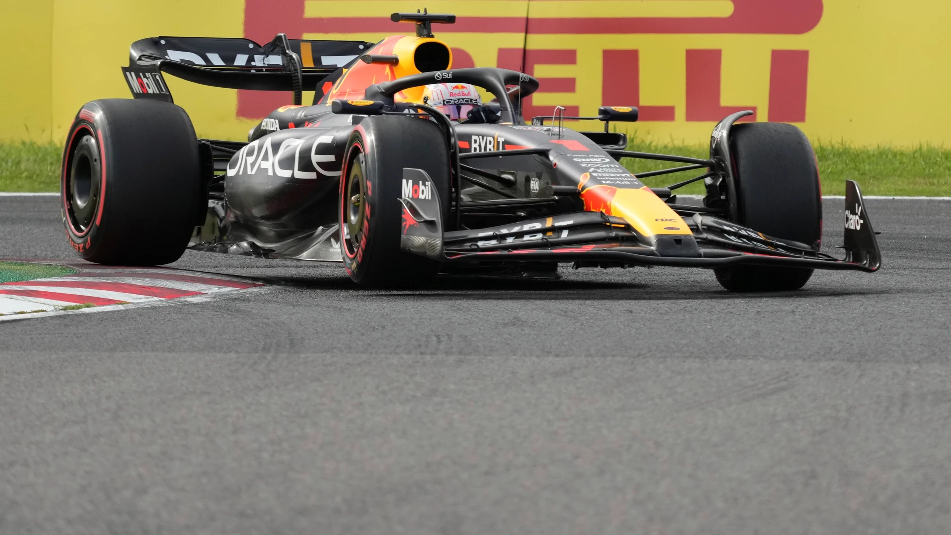 Red Bull driver Max Verstappen of the Netherlands steers his car during qualifying session for the Japanese Formula One Grand Prix at the Suzuka Circuit, Suzuka, central Japan, Saturday, Sept. 23, 2023. (AP Photo/Toru Hanai)