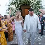 El vestido de novia de Celina en su boda con Ronaldo Nazario.