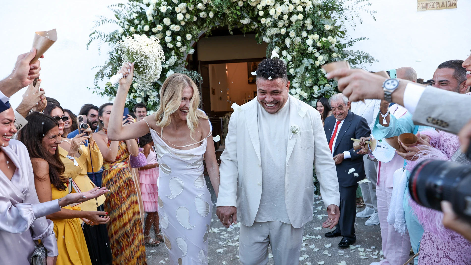 El vestido de novia de Celina en su boda con Ronaldo Nazario.