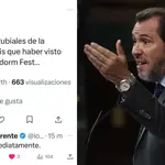 Tweets de Joan Guirado y Ion Antolín e imagén de Óscar Puentes en el Congreso