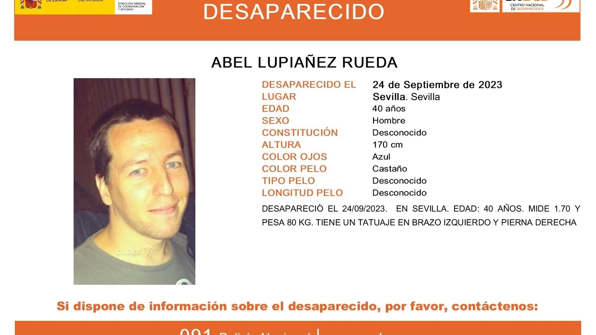 Abel Lupiáñez está desaparecido desde el domingo