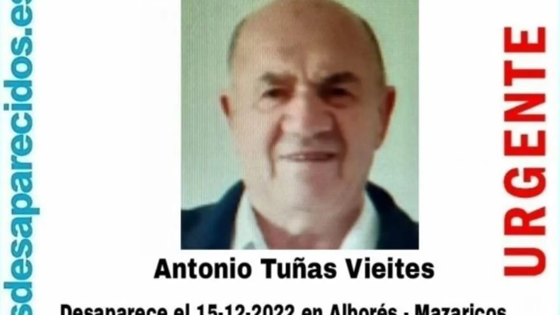 Cartel de búsqueda de Antonio Tuñas Vieites