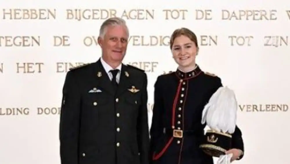 Elisabeth de Bélgica, junto a su padre Felipe de Bélgica