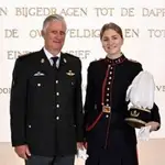 Elisabeth de Bélgica, junto a su padre Felipe de Bélgica