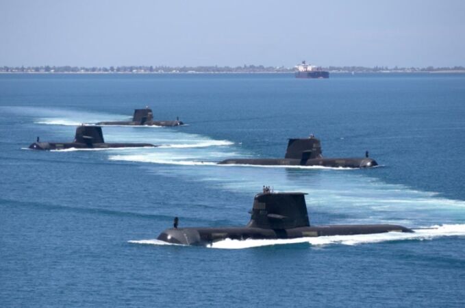 Cuatro submarinos de la armada australiana de la clase Collins