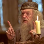 Albus Dumbledore durante una de las películas de Harry Potter