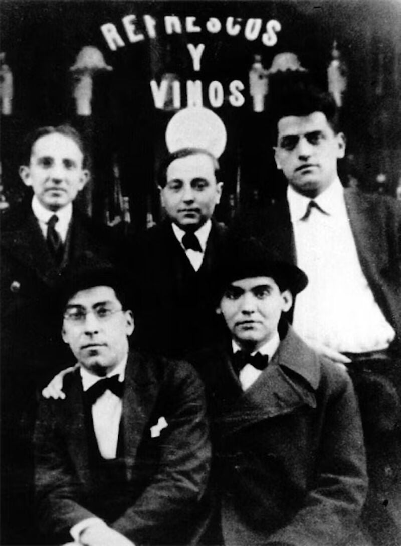 Benjamín Jarnés, Humberto Pérez de la Ossa, Luis Buñuel, Rafael Barradas y Federico García Lorca, en Madrid