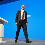 British Chancellor of the Exchequer Jeremy Hunt walks on stage at the Conservative Party Conference in Manchester, Britain, 02 October 2023. The conference runs from 01 to 04 October at Manchester Central.