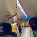 Jóvenes se suben de forma ilegal al metro de Madrid