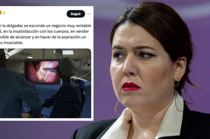 Pam, junto al tweet del activista de Podemos al que hizo referencia para hablar del clasismo que sufren las personas gordas