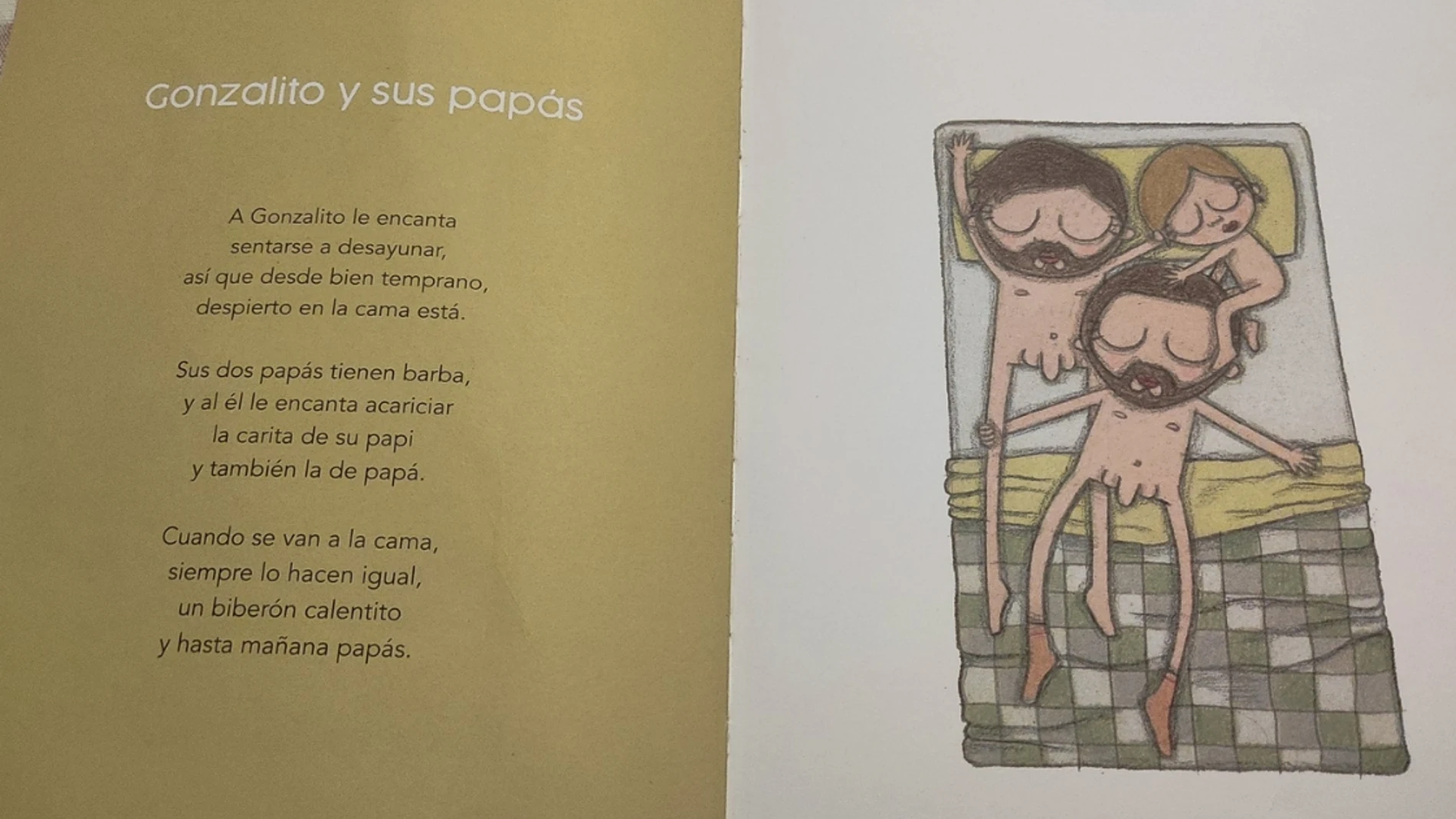Un libro infantil revoluciona las redes por mostrar parejas desnudas  durmiendo junto a sus hijos