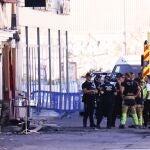Policía Científica en las discotecas calcinadas en la zona de Atalayas de Murcia