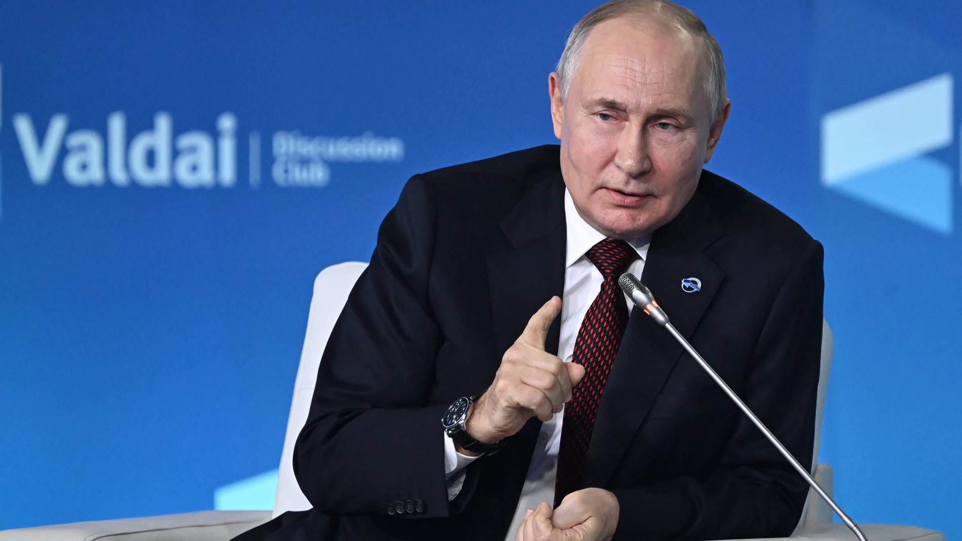 Russian president Putin takes part in Valdai Discussion Club plenary session in Sochi