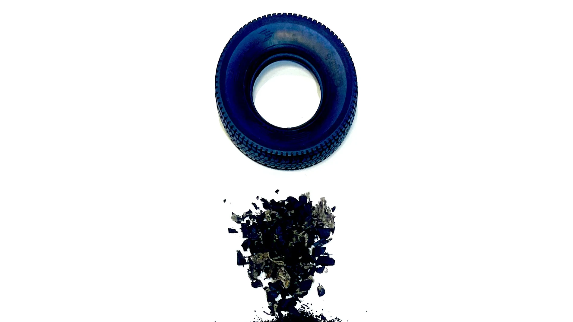 Imagen que ilustra el proceso de reciclaje y reutilización de los neumáticos