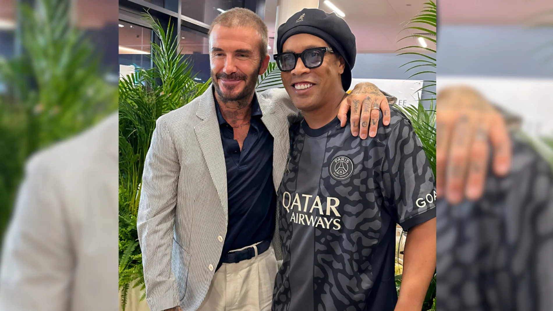 Ronaldinho y Beckham iluminan las redes con su encuentro legendario
