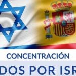 Cartel de la concentración a favor de Israel en Madrid