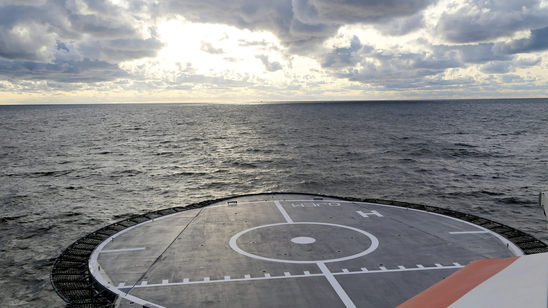 In this picture provided by The Finnish Border Guard, Finnish Border Guard's offshore vessel Turva on patrol at sea, Tuesday, Oct. 10, 2023 near the place where damaged Balticconnector gas pipeline is pinpointed at the Gulf of Finland. Finnish and Estonian gas system operators on Sunday said they noted an unusual drop in pressure in the Balticconnector pipeline after which they shut down the gas flow. The Finnish government on Tuesday said there was damage both to the gas pipeline and to a te...