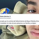 Mensaje de Pedro Sánchez en su cuenta de X