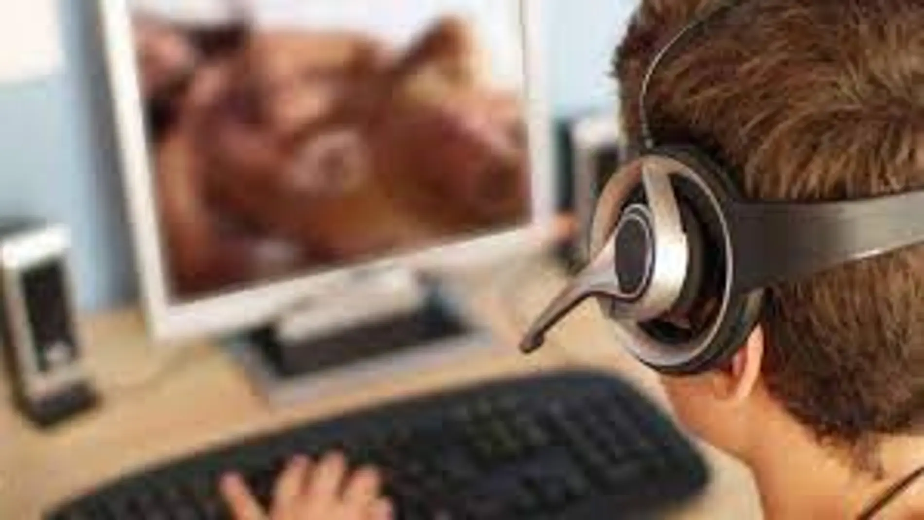 Un joven mirando porno con su ordenador
