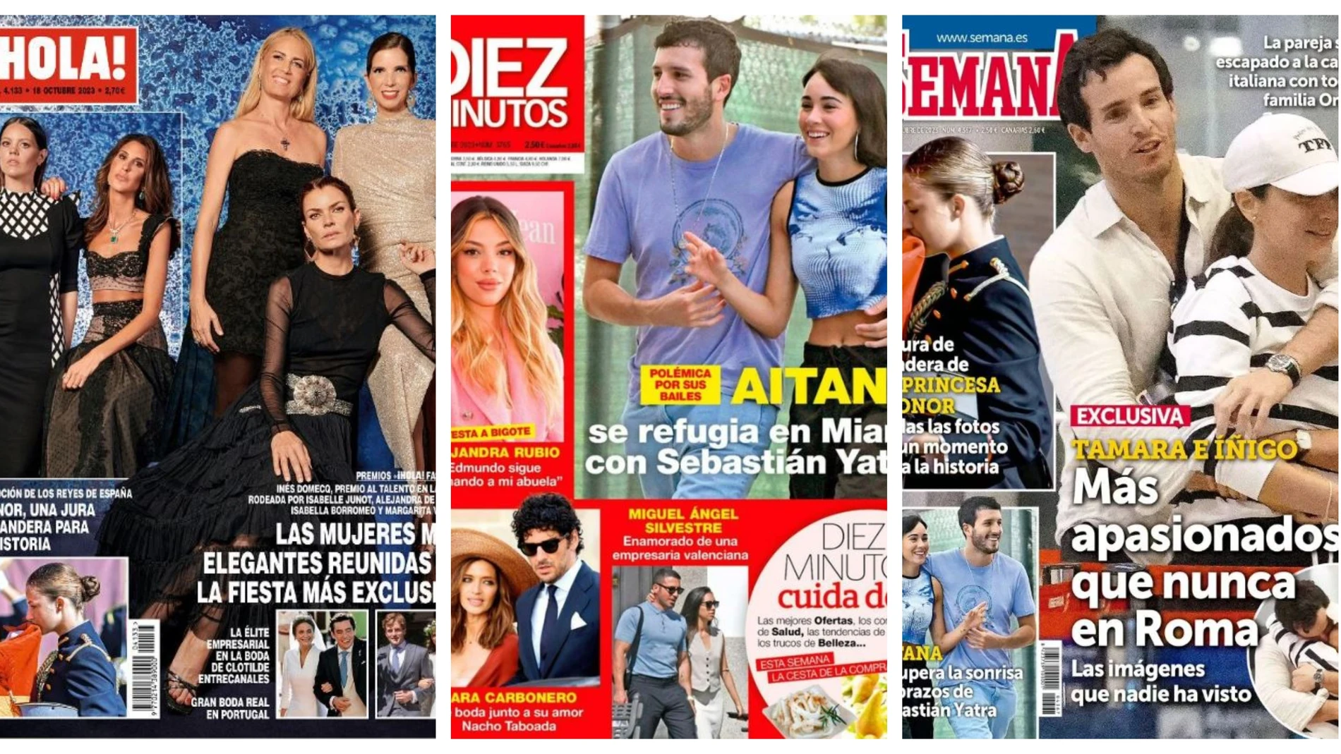 Collage de portadas de las revistas del corazón 11 de octubre 2023