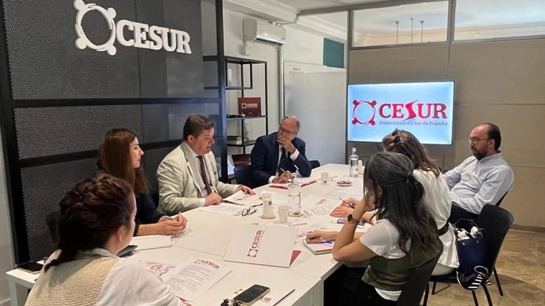 En la rueda de prensa han participado Juan Iturri, presidente de Cesur; Fernando Seco, vicepresidente ejecutivo de Cesur; y Carlota García Jarana, adjunta a la dirección de Cesur.