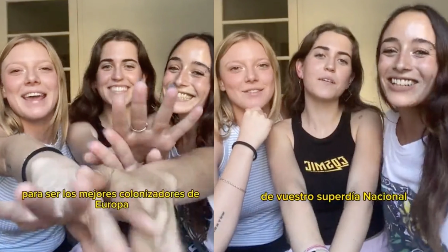 Un grupo de chicas catalanas sube un vídeo felicitando el Día de la Fiesta Nacional