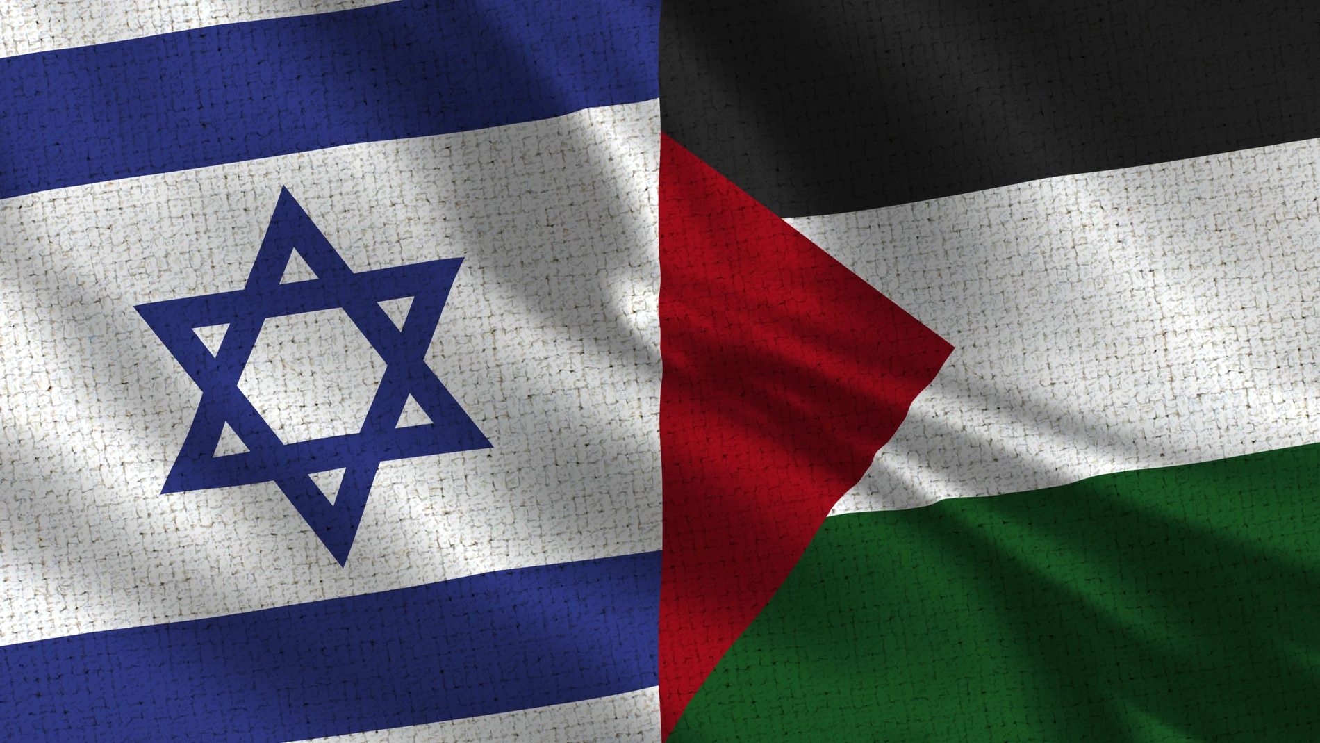 Banderas de Israel y de la Autoridad Palestina