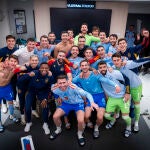 Los jugadores de la selección celebran la clasificación para la Eurocopa