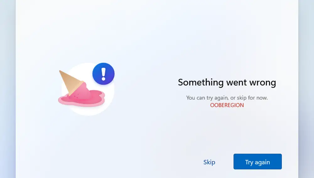 El mensaje de error que hay que omitir.