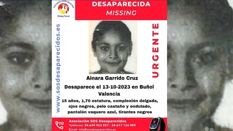 Se busca a Ainara Garrido, una menor de 15 años