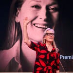 La actriz estadounidense Meryl Streep, Premio Princesa de Asturias de las Artes 2023, durante su encuentro con estudiantes