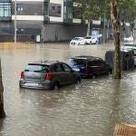 Lluvia acumulada en la calle Antonio López de Madrid