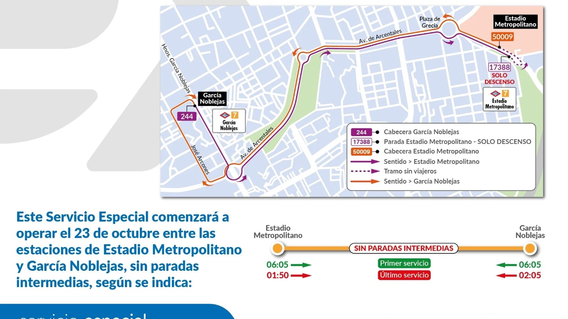 El corte en la L7 de Metro entre García Noblejas y Estadio Metropolitano se prolongará "dos o tres días"