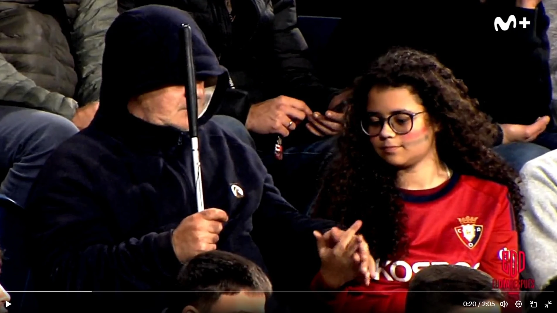 La reacción del Chimy Ávila tras el vídeo viral de un padre con problemas de visión y su hija en El Sadar