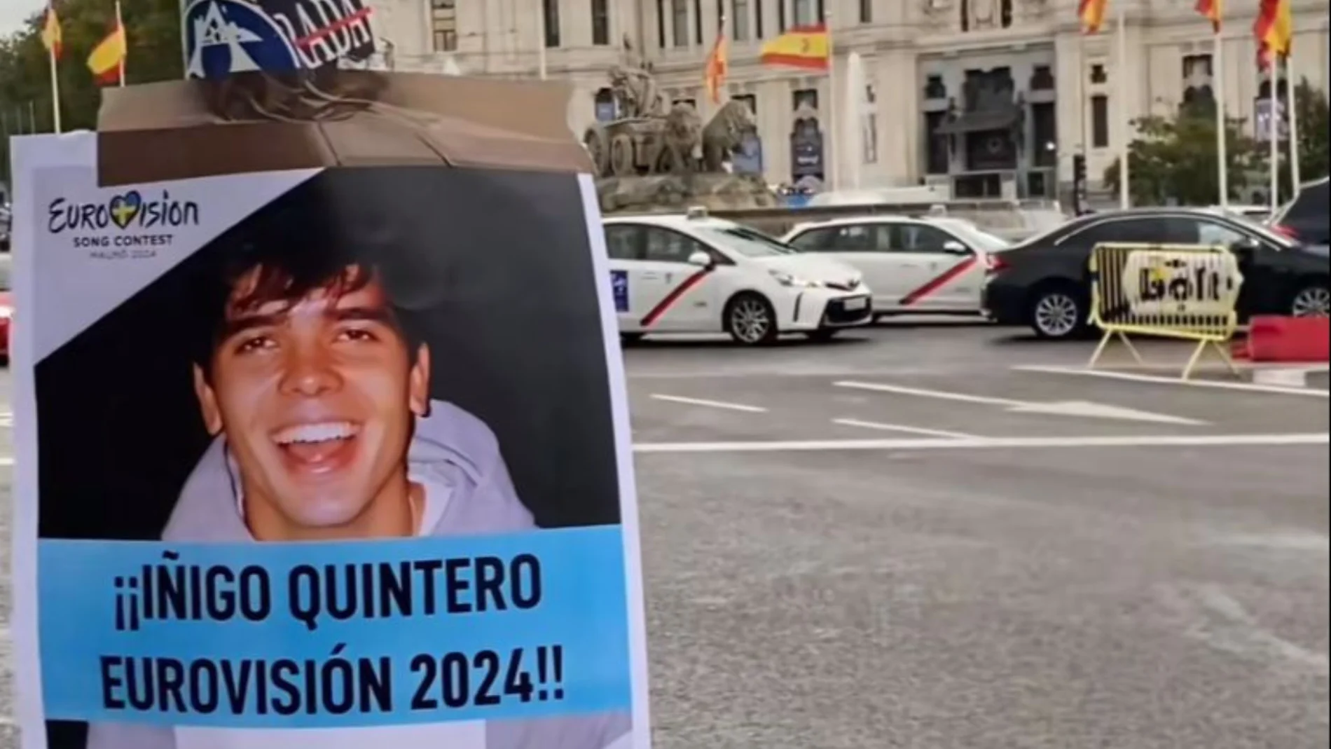 Madrid se ha inundado de carteles con el lema "¡Íñigo Quintero Eurovisión 2024!"