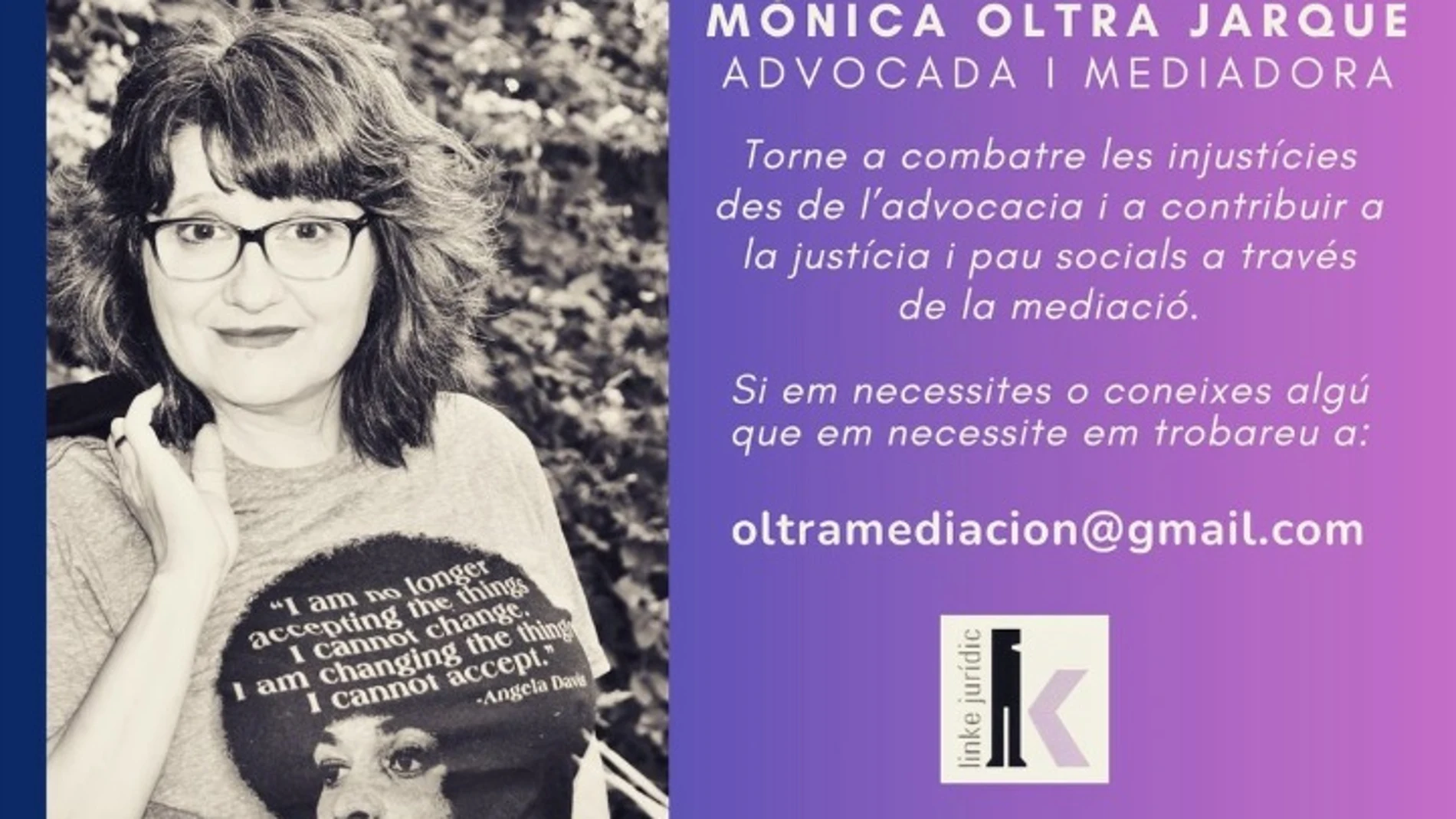 Imagen difundida por Mónica Oltra para anunciar su vuelta a la abogacía @MONICAOLTRA_ 26/10/2023