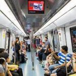 Imagen de un vagón en el Metro de Barcelona