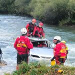 Simulacro de rescate en el río Esla
