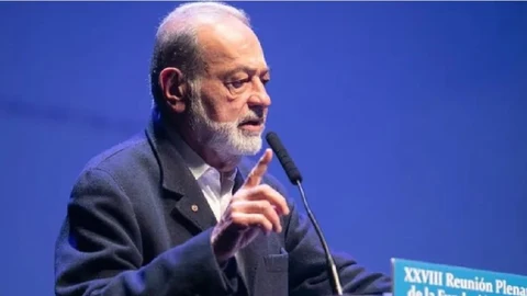 Carlos Slim durante un acto de la Fundación Círculo de Montevideo