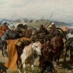 «Campamento cosaco» (ca. 1895-1900), óleo sobre lienzo de Józef Brandt (1841-1915)