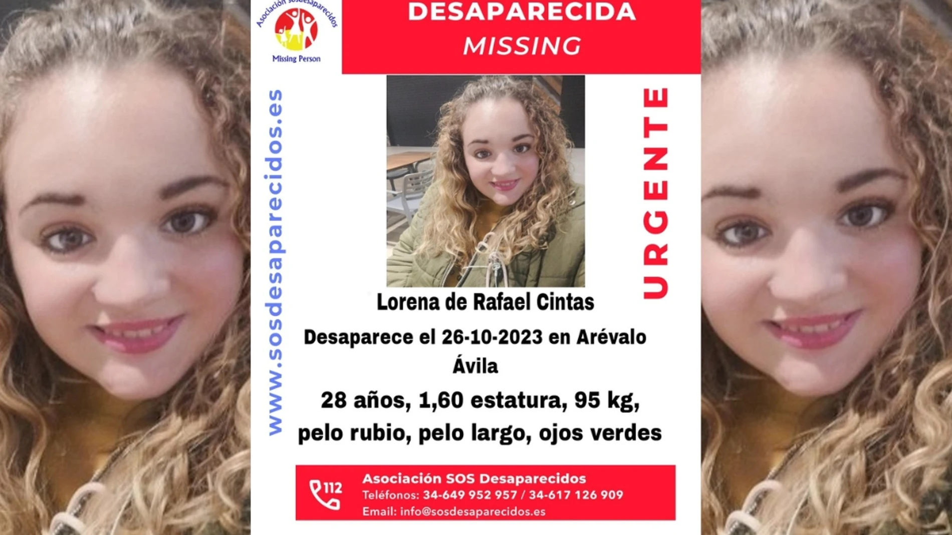 Buscan a Lorena de Rafael Cinta, una joven de 28 años desaparecida en Arévalo