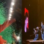 Melendi tira confeti en forma de marihuana durante su concierto