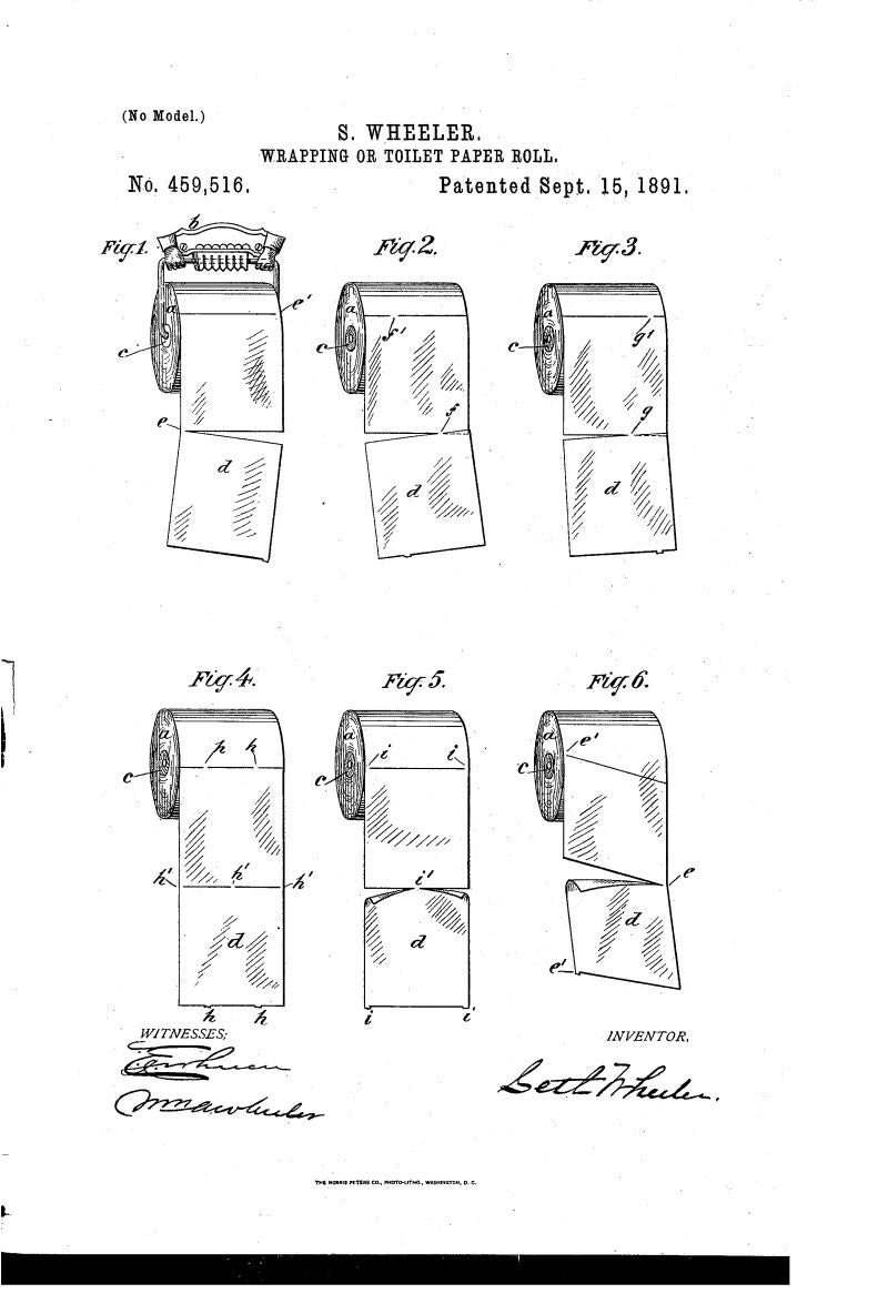 Patente del rollo de papel higiénico de Seth Wheeler.
