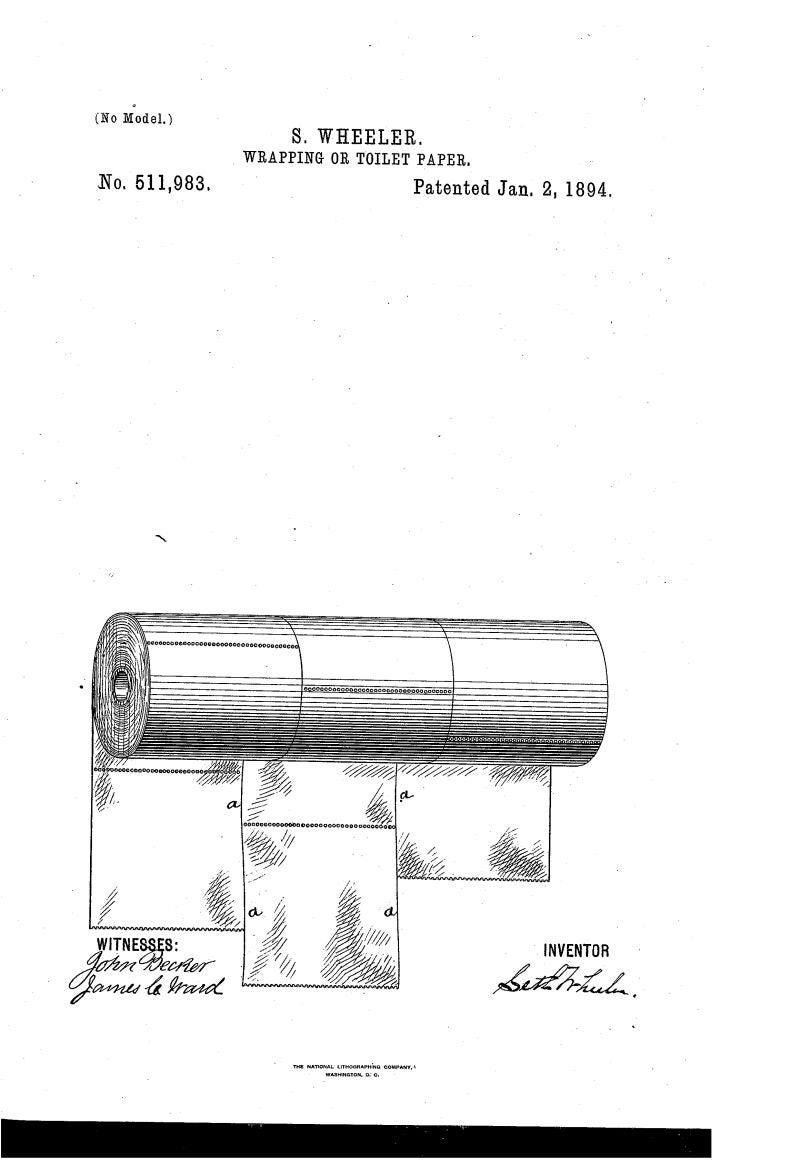 Patente de Wheeler para un soporte de varios rollos de papel higiénico.