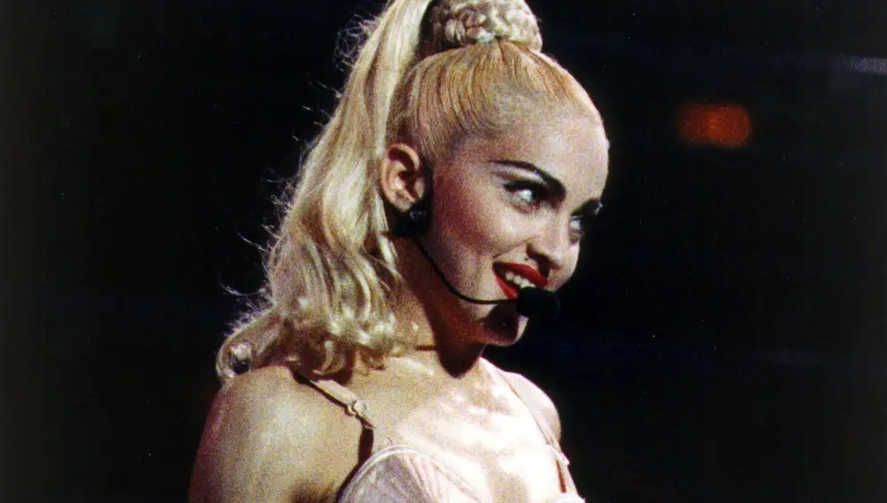 Madonna performs during her &quot;Blonde Ambition&quot; tour, in Philadelphia. 