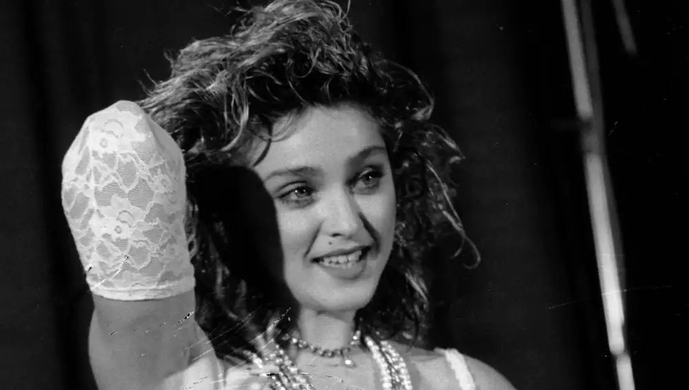 Madonna poses at the MTV Video Music Awards, in this Sept. 14, 1984 file photo, in New York's Radio City Music Hall. 