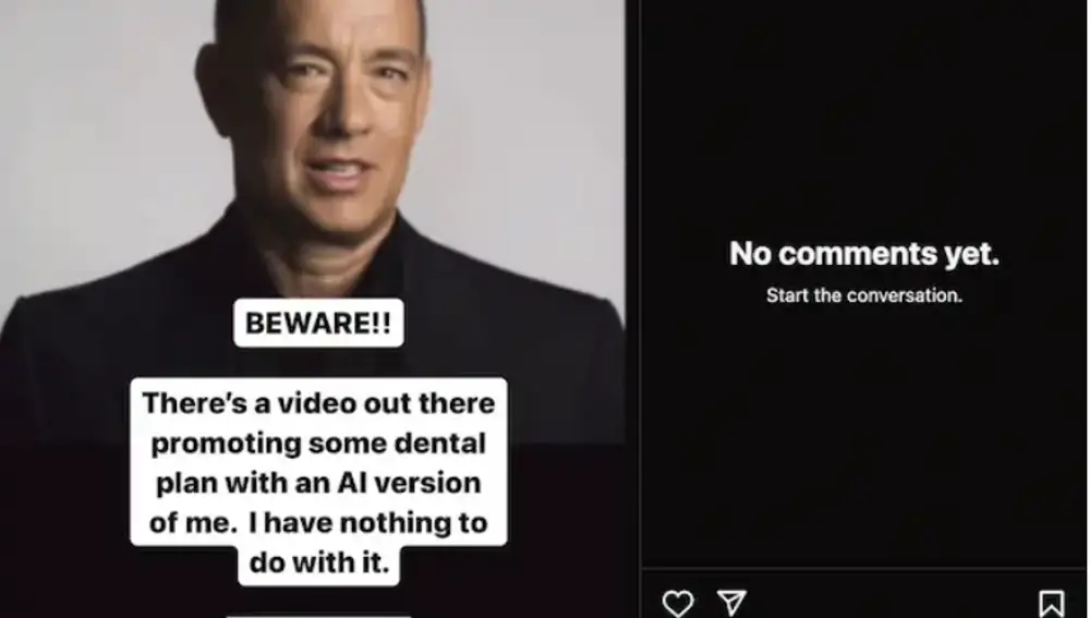 Hanks negando su participación en una publicidad